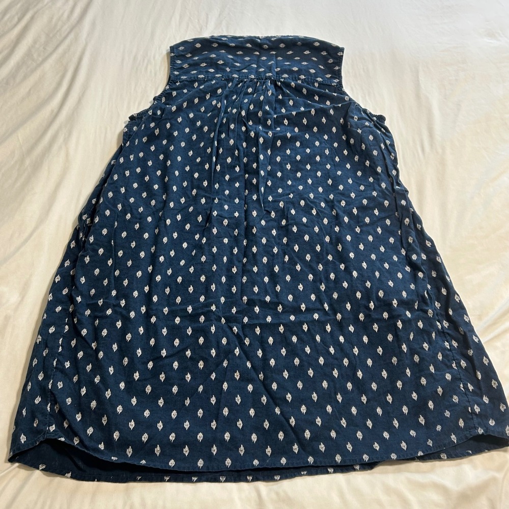 J.Jill Navy Ikat Linen Blend Sleeveless Pintuck Tunic Dress XXL - Picture 7 of 10